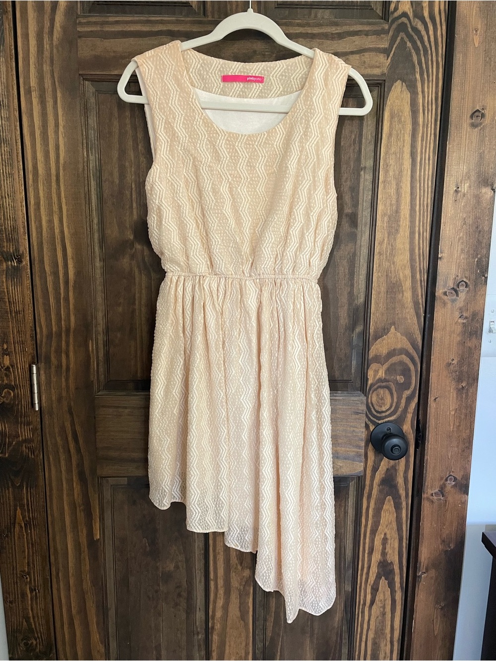 Pinkyotto Blush Asymmetrical Lace Dress